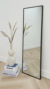 Rechthoekige spiegel 125x40cm - Zwart