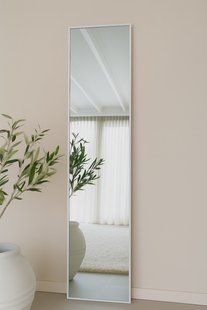 Rechthoekige spiegel 180x40cm - Mat Wit