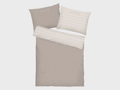 TOM TAILOR Flanellen dekbedovertrek, 140 x 200 cm (Beige)