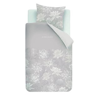 Riviera Maison gebloemd 1-persoons dekbedovertrek 140x220 cm - taupe