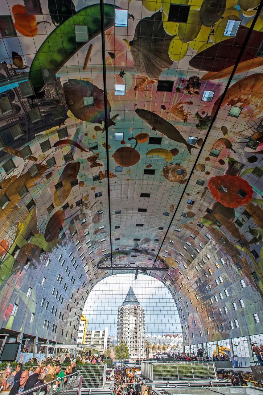 woonhome-markthal-plafond-uitzicht-raamwerk-kabelnetwerk-blaaktoren-potlood