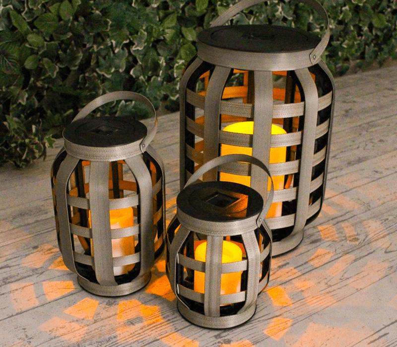 Sfeervolle solar lampionnen met LED-verlichting voor in de tuin.