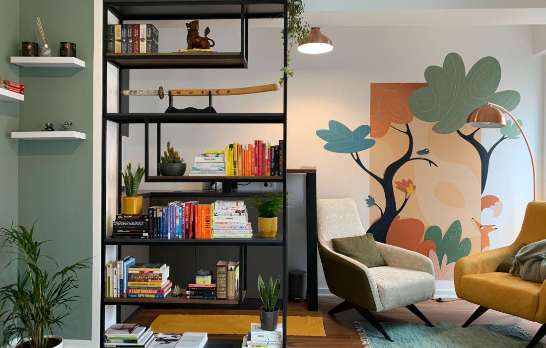 Weinig ruimte? Kies dan voor een open boekenkast. 