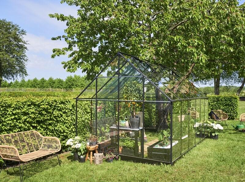 Heb je veel ruimte nodig voor al je groente en fruit? De Qube 128 is een ruime tuinkas die er ook nog eens prachtig uitziet.