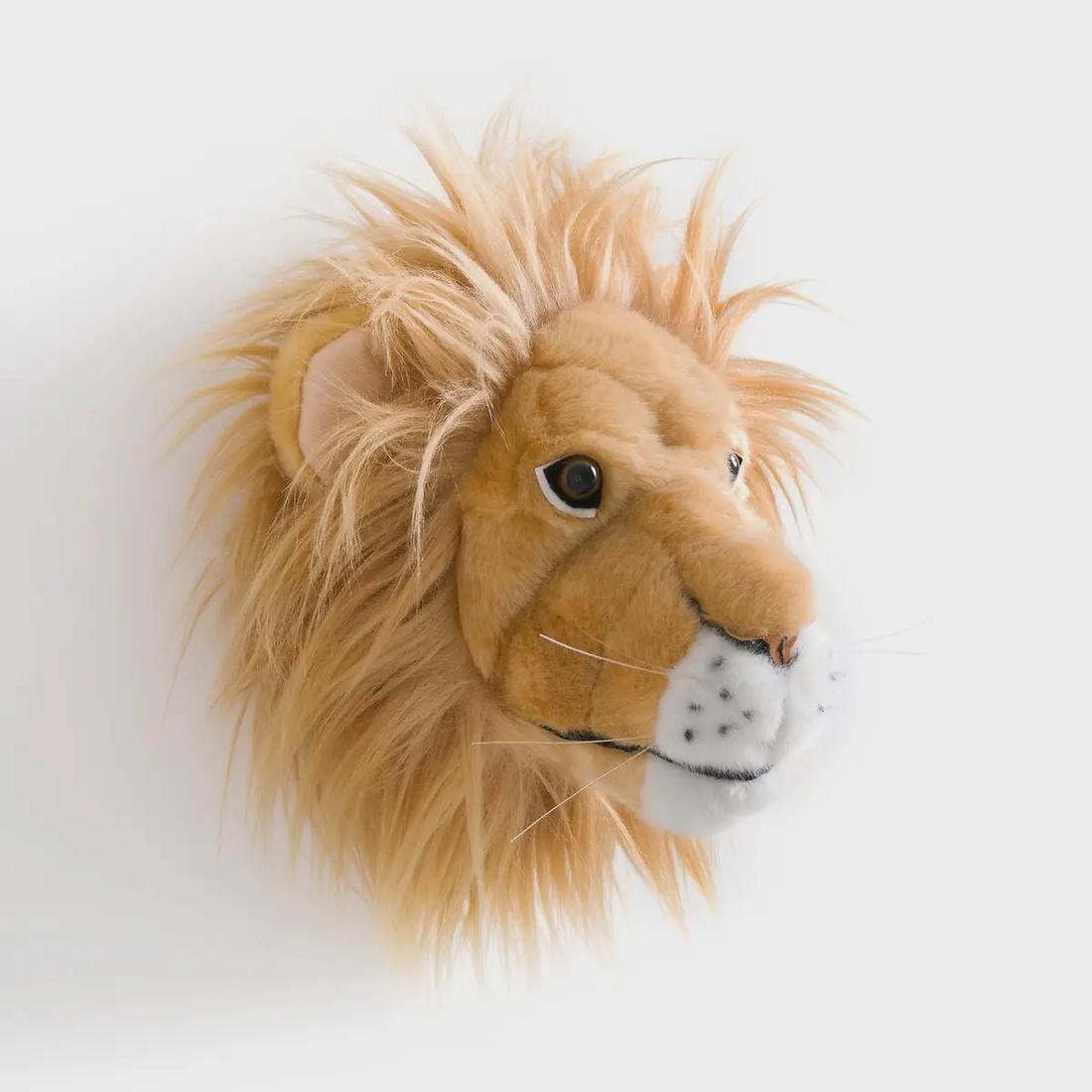 Bekijk muurknuffel Deze leeuw aan de muur heeft een hoge aaibaarheidsfactor.
