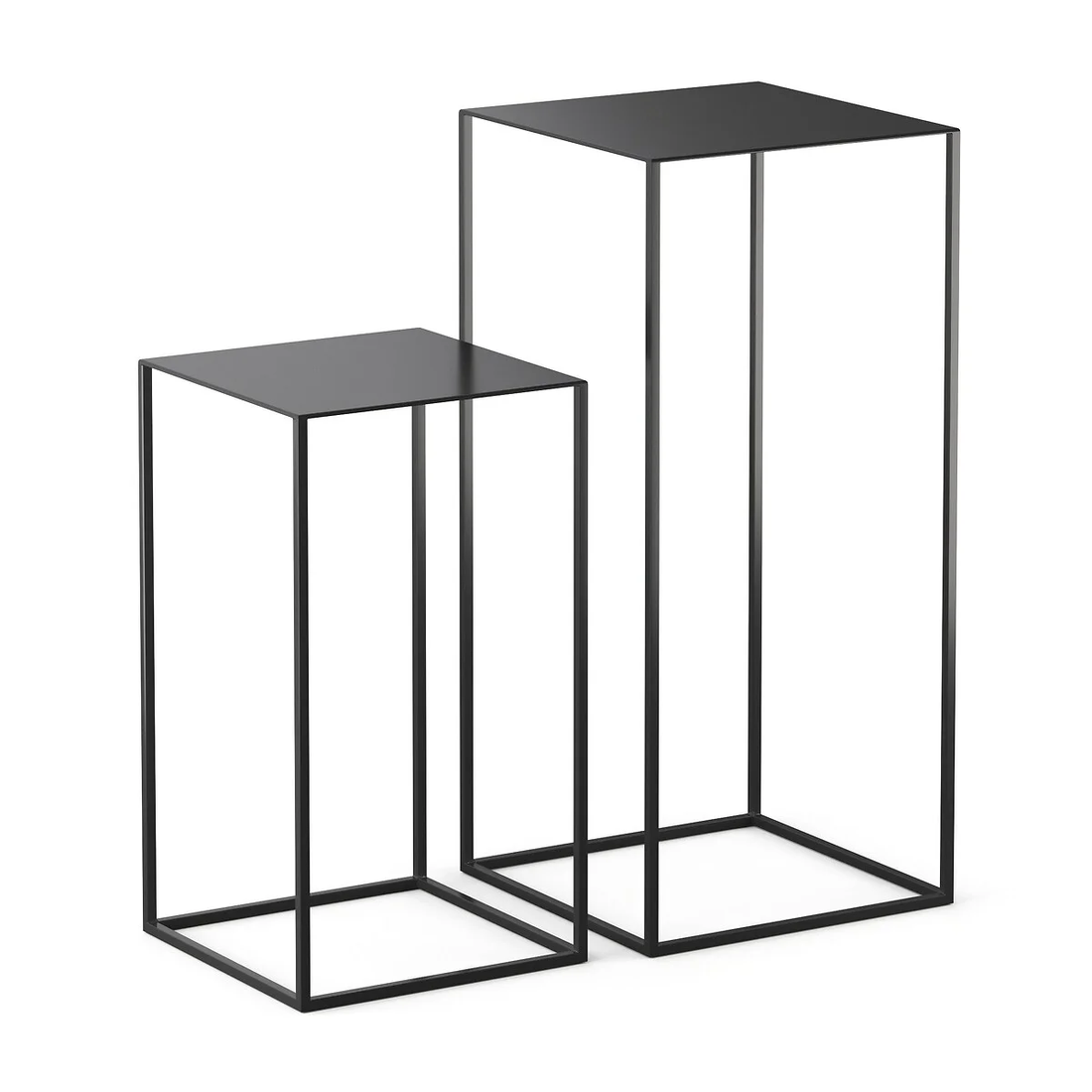 Deze set van twee bijzettafeltjes met strak design is tijdloos en past daardoor in elk interieur.