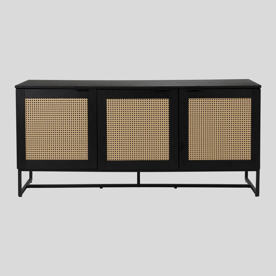 Bekijk de kast Een kast van rotan als deze is niet zomaar een kast met veel bergruimte: het dient ook ter decoratie om een statement in de woonkamer mee te maken. Stijlvol is de combi van donker hout en de lichte kleur van het webbing vlechtwerk.