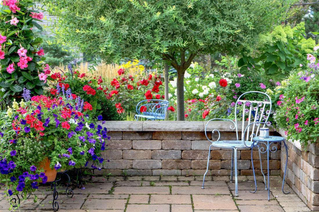 Ook een terras of balkon kun je voorzien van de meest prachtige bloeiende planten en bloemen.
