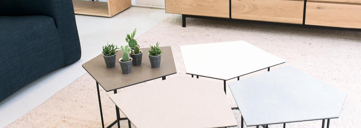 Design Salontafel Penta: van staal &#038; Italiaans porselein